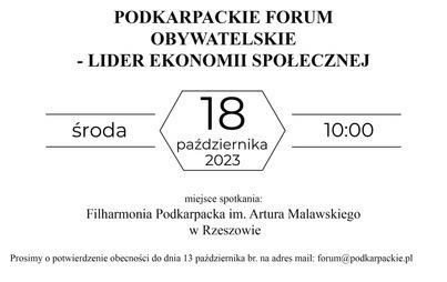 Zdjęcie do Podkarpackie Forum Obywatelskie &ndash; Lider Ekonomii Społecznej 2023